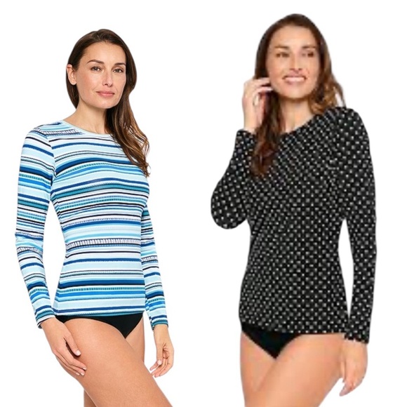 croft & barrow Other - Croft & Barrow Women’s 2-Pack UPF 50 Swim Tops Sz L New No Tags.